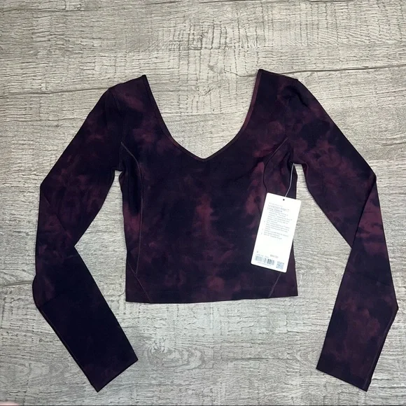 lululemon Align Long Sleeve Shirt DIDC size 6 Diamond dye cassis black - Picture 2 of 8